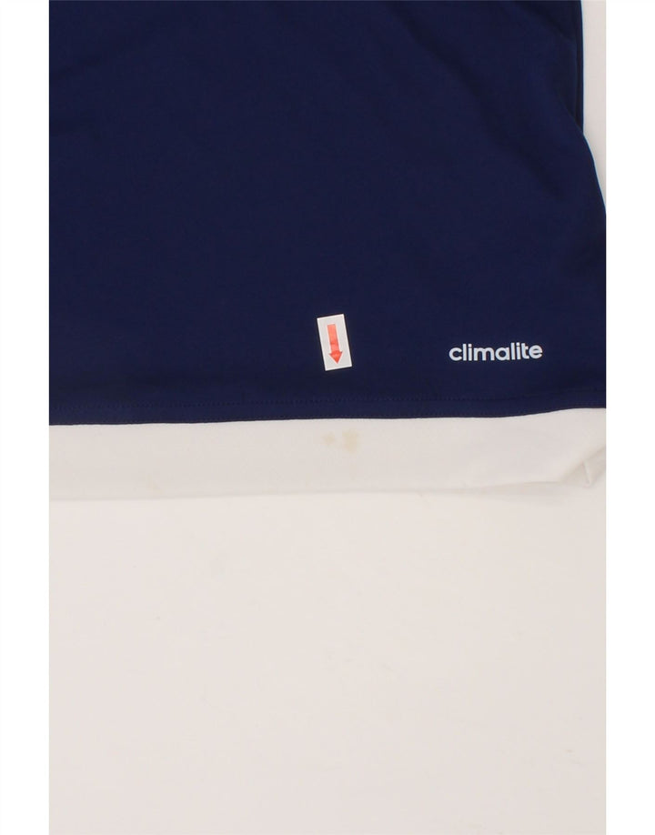 ADIDAS Boys Climalite T-Shirt Top 7-8 Years Navy Blue Polyester Vintage Adidas and Second-Hand Adidas from Messina Hembry 