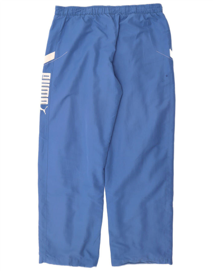Puma Herren-Trainingshose mit Grafik, Größe L, Blau, Farbblock