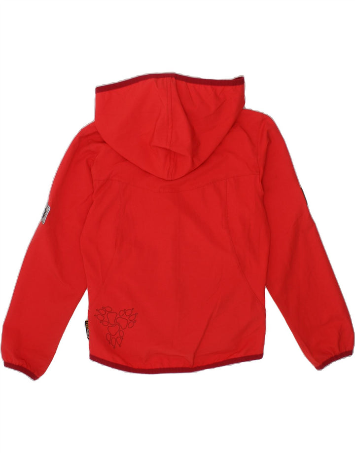 JACK WOLFSKIN Girls Hooded Rain Jacket 7-8 Years Red Polyester Vintage Jack Wolfskin and Second-Hand Jack Wolfskin from Messina Hembry 