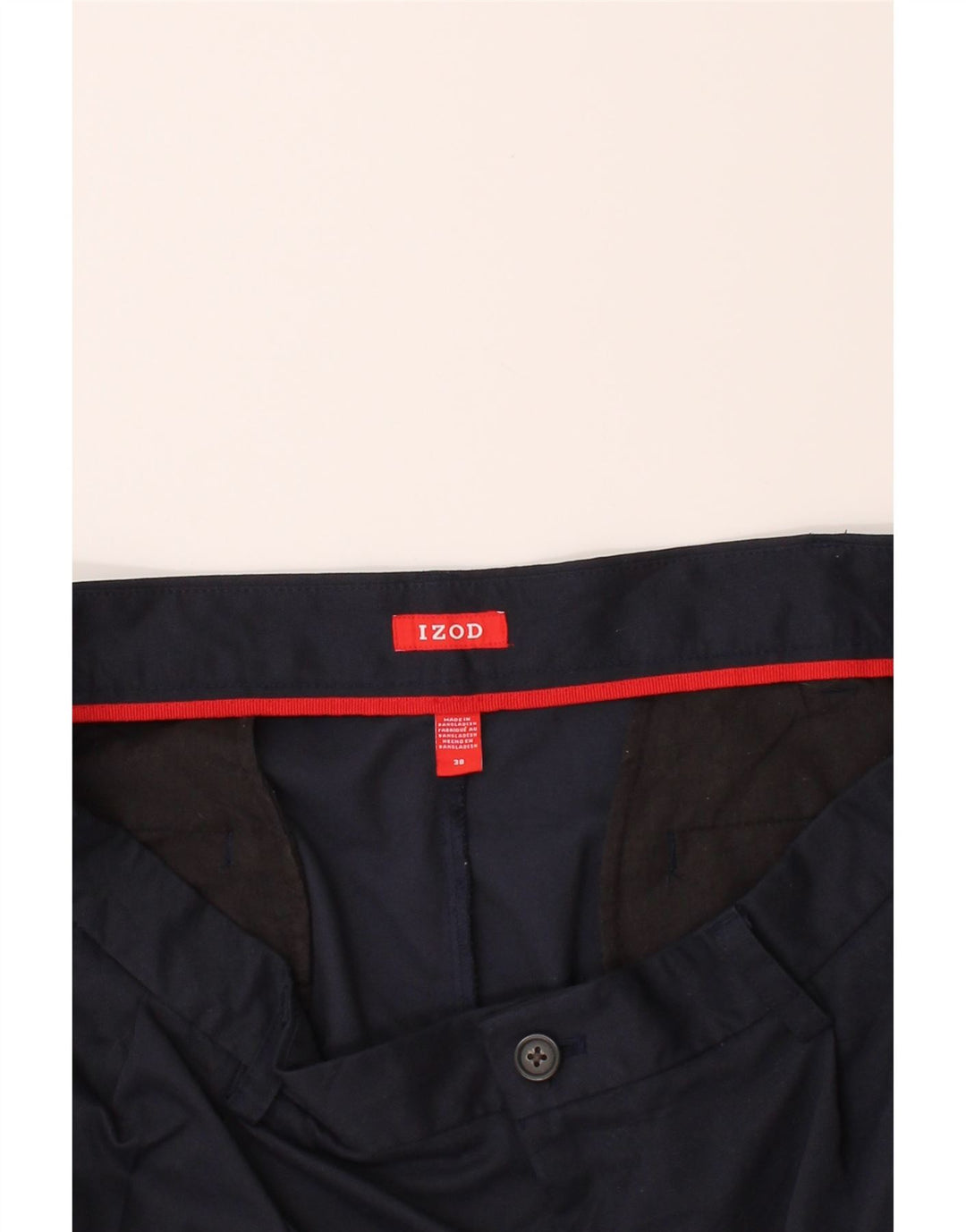 IZOD Mens Pegged Chino Shorts W38 XL Navy Blue Polyester Vintage Izod and Second-Hand Izod from Messina Hembry 