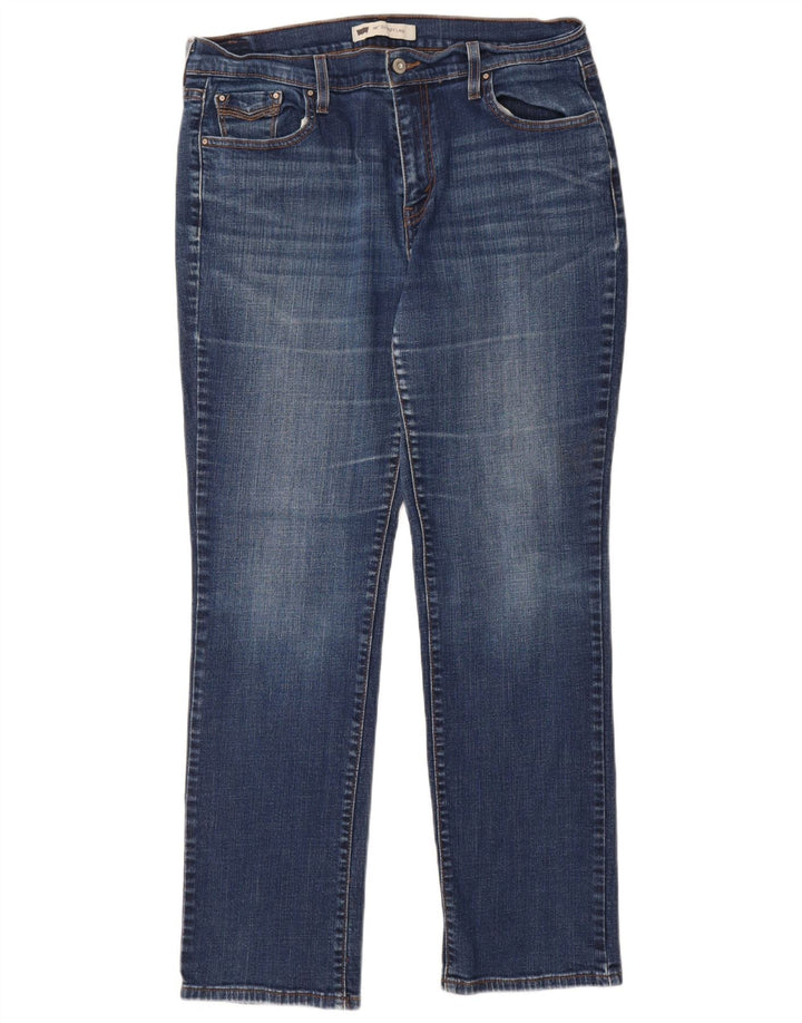 Levi's Womens 505 Straight Jeans W32 L32 Blue Cotton