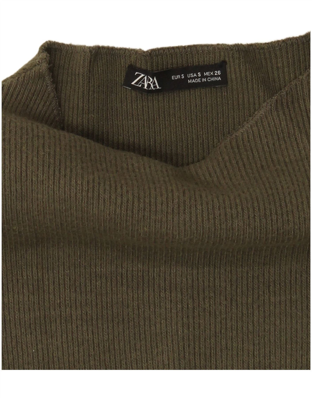 Zara Womens Oversized Turtle Neck Jumper Sweater UK 10 Small Khaki