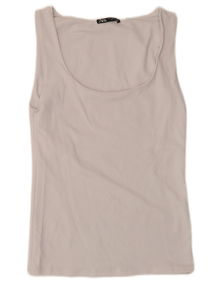 Zara Womens Vest Top UK 8 Small White Polyamide