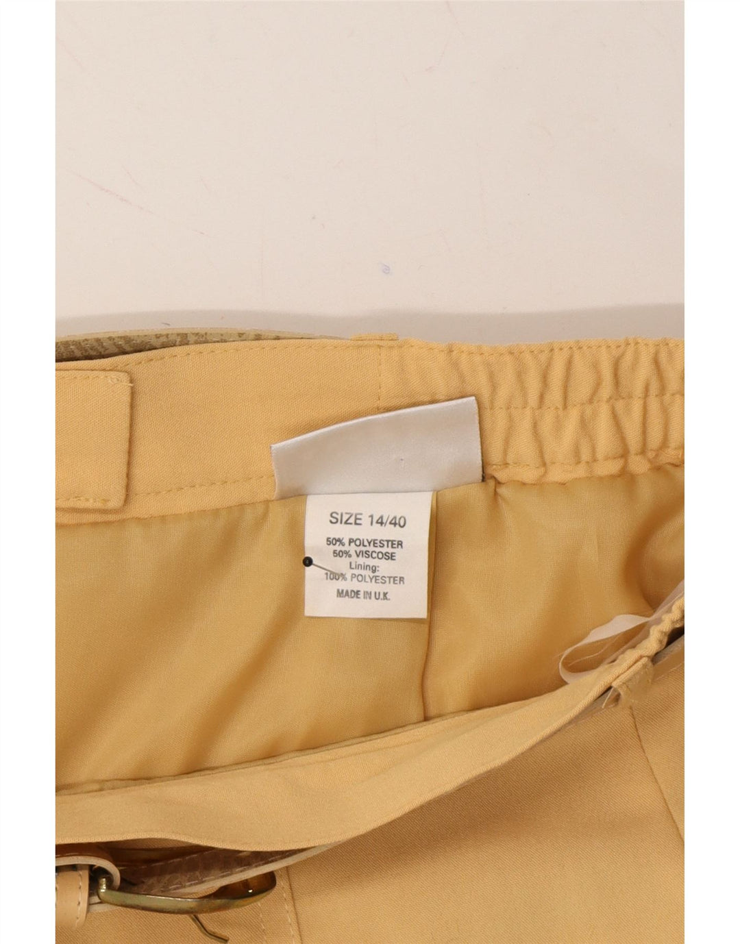 AVENUE Womens Straight Skirt UK 14 Medium W28 Beige Polyester Vintage Avenue and Second-Hand Avenue from Messina Hembry 