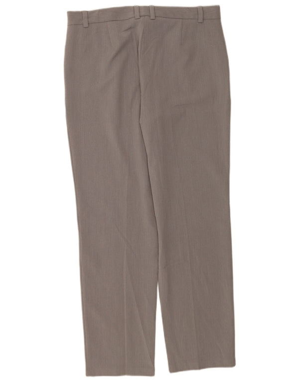 Marks & Spencer Womens Straight Casual Trousers UK 12 Medium W32 L30 Grey