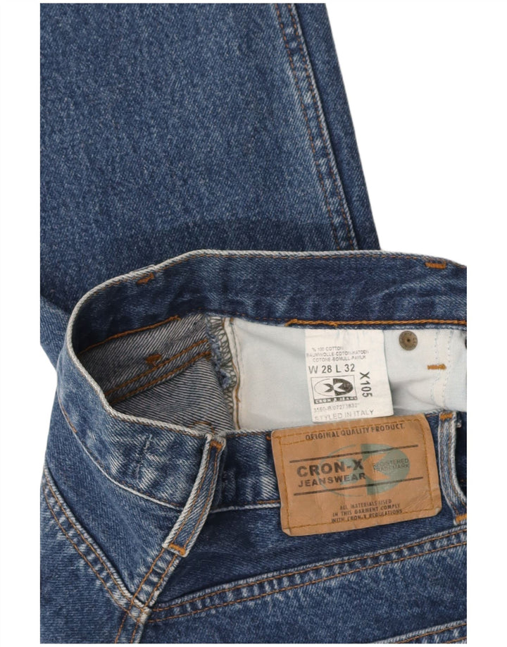 CRON-X Womens Straight Jeans W28 L32 Blue Cotton