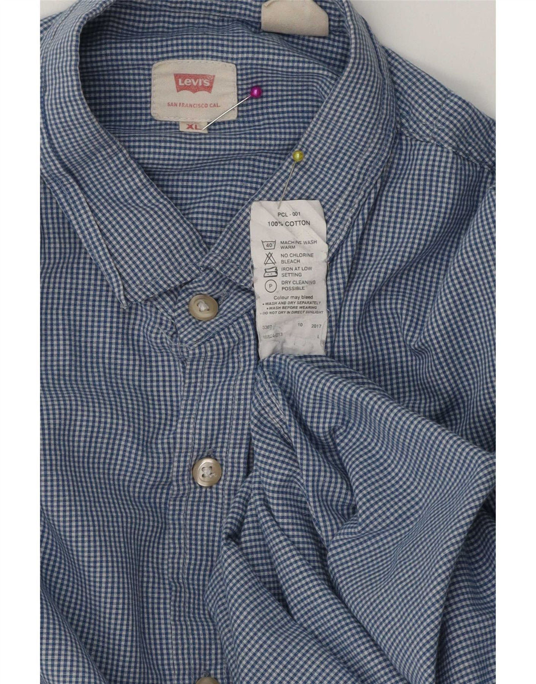 Levi's Chemise Homme XL Bleu Vichy Coton