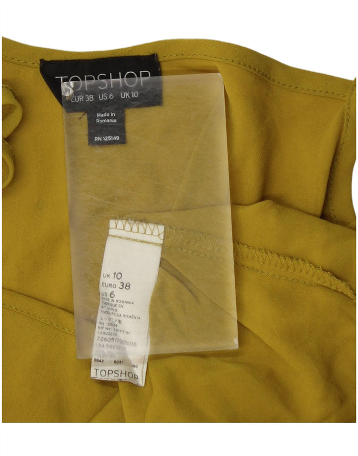 Topshop Dame Cami Top UK 10 Lille Gul Polyester
