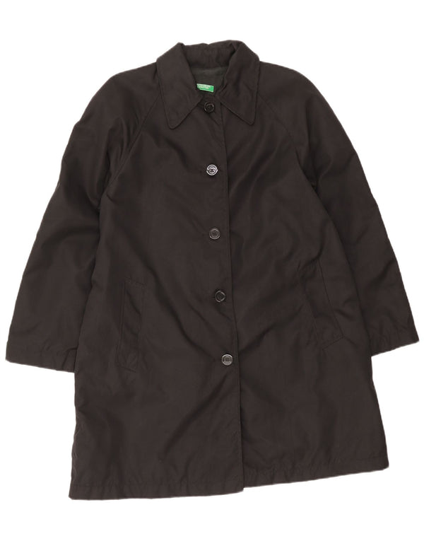 Damski płaszcz oversize Benetton UK 10 Small, czarny poliamid