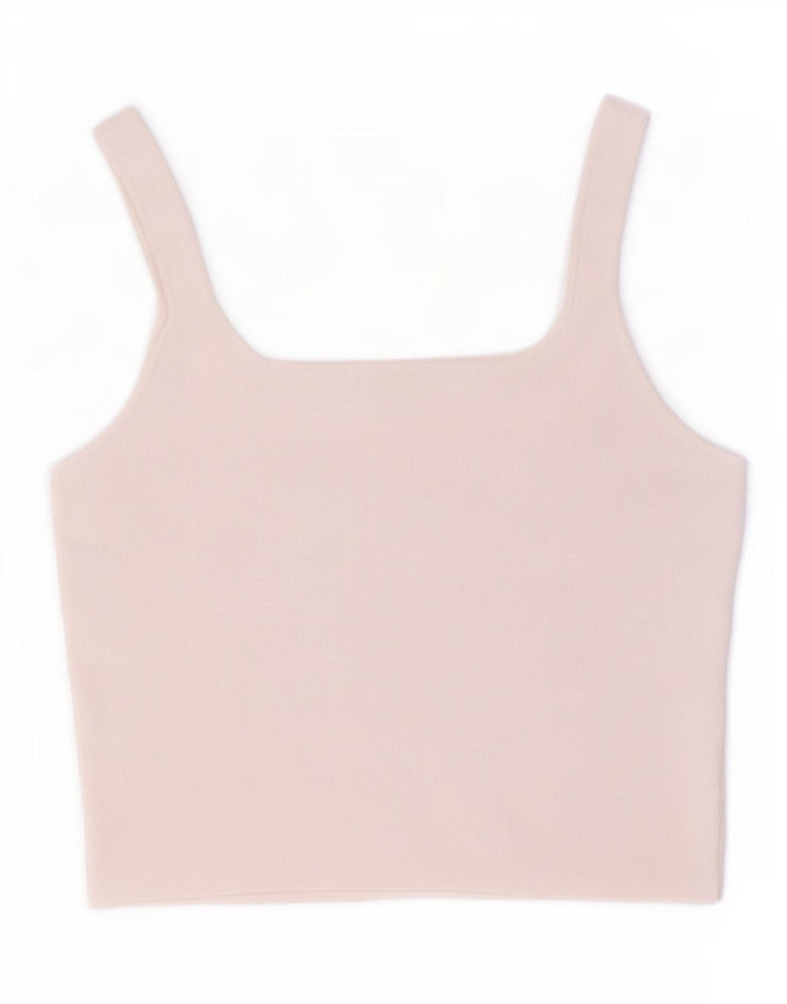 Zara Womens Crop Cami Top UK 14 Large Blanc Polyester