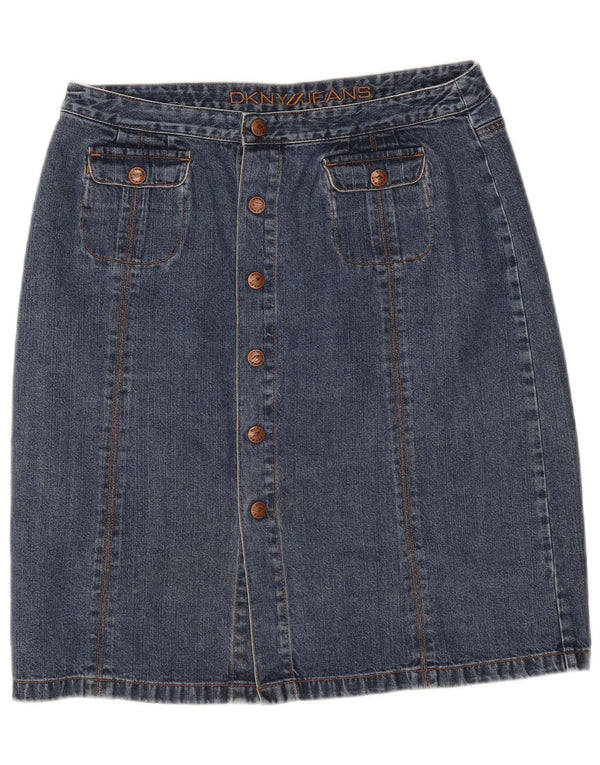 Dkny Jupe en jean taille haute pour femme US 10 Large W30 Bleu Coton