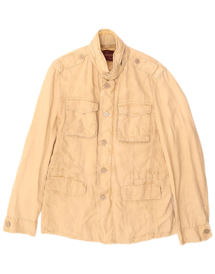 Marlboro Classics Mens Military Jacket EU 52 XL Beige Cotton