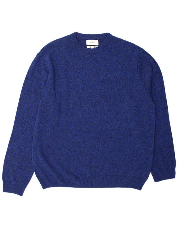 Marks & Spencer férfi nyakú pulóver 2XL kék gyapjú