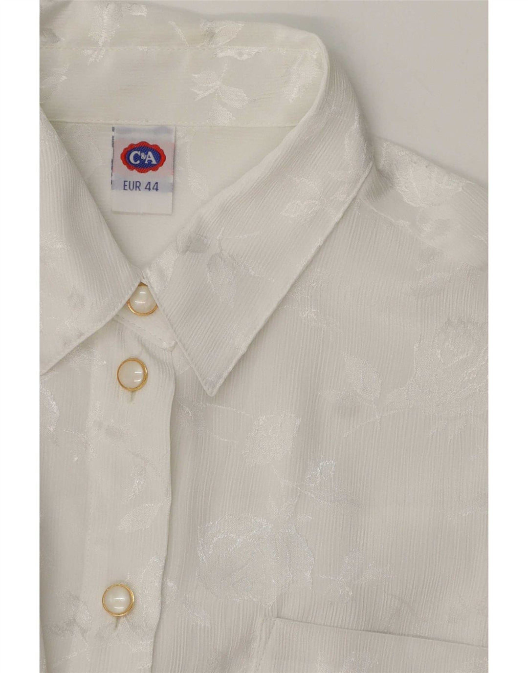 Blusa camisera para mujer C&A EU 44 XL Poliéster floral blanco