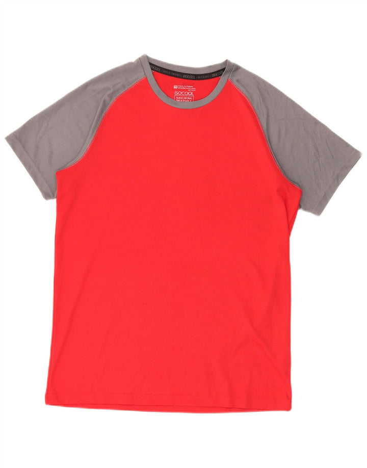 Mountain Warehouse Herren IsoCool T-Shirt-Oberteil Mittelroter Farbblock