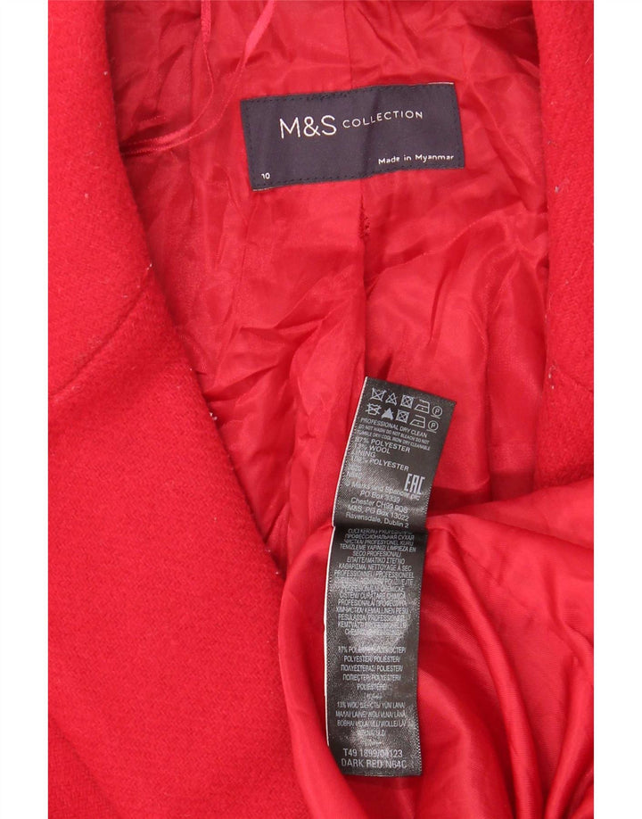 Marks & Spencer ženski preveliki kaput s dvorednim kopčanjem UK 10 Small Red