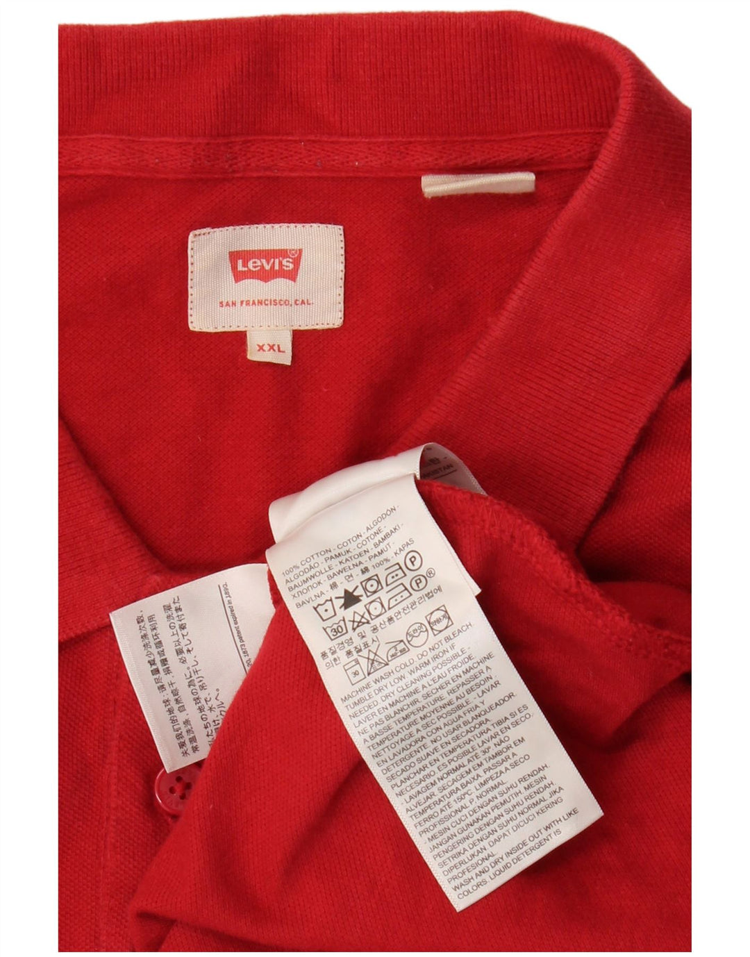 Levi's Mens Polo Shirt 2XL Red Cotton