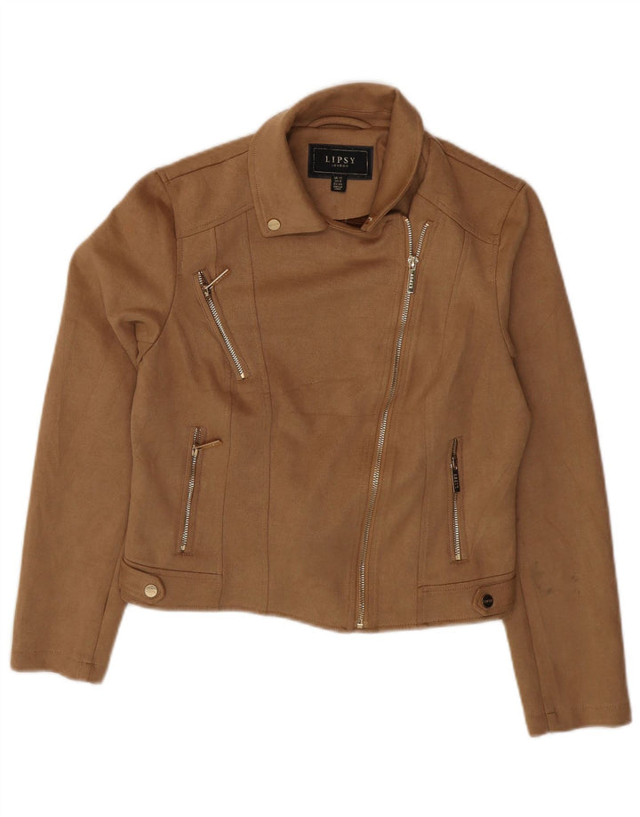 Chaqueta bomber corta para mujer Lipsy UK 42 Poliéster marrón medio