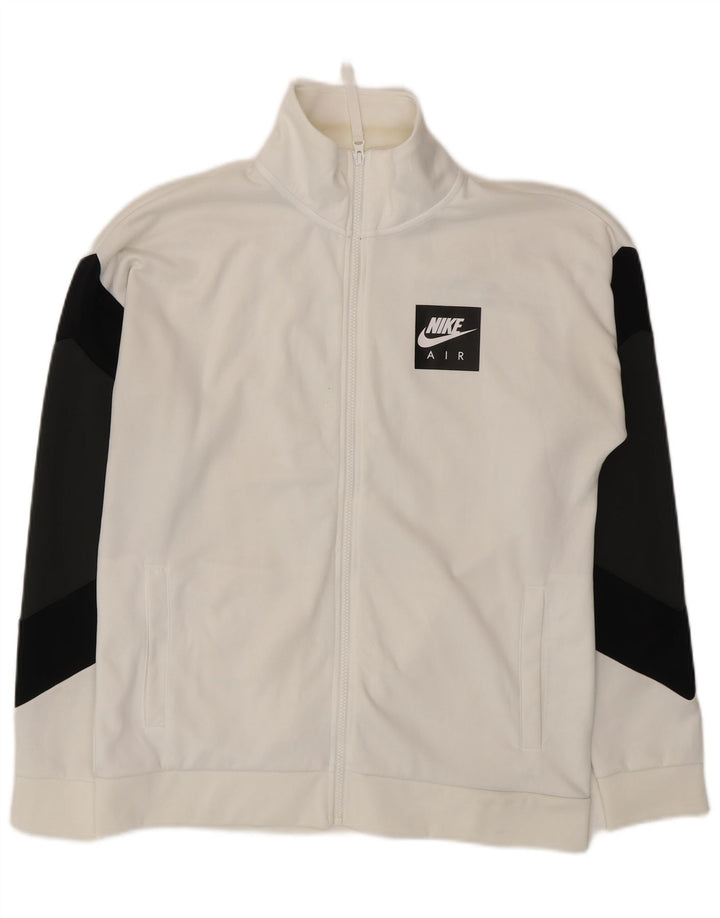 Nike Veste de survêtement graphique pour homme en polyester color block blanc moyen
