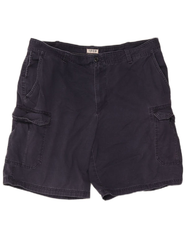 Pantaloncini cargo da uomo Izod W38 XL in cotone blu navy