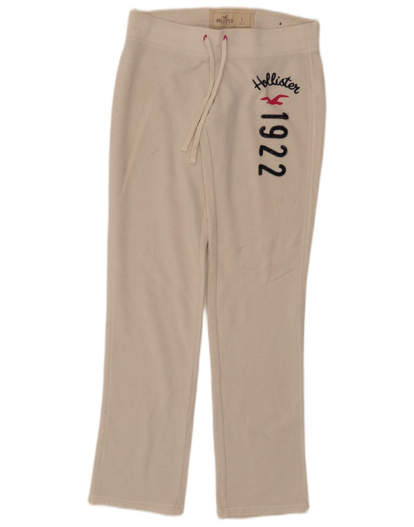Hollister Womens Graphic Tracksuit Trousers UK 10 Small Beige Cotton