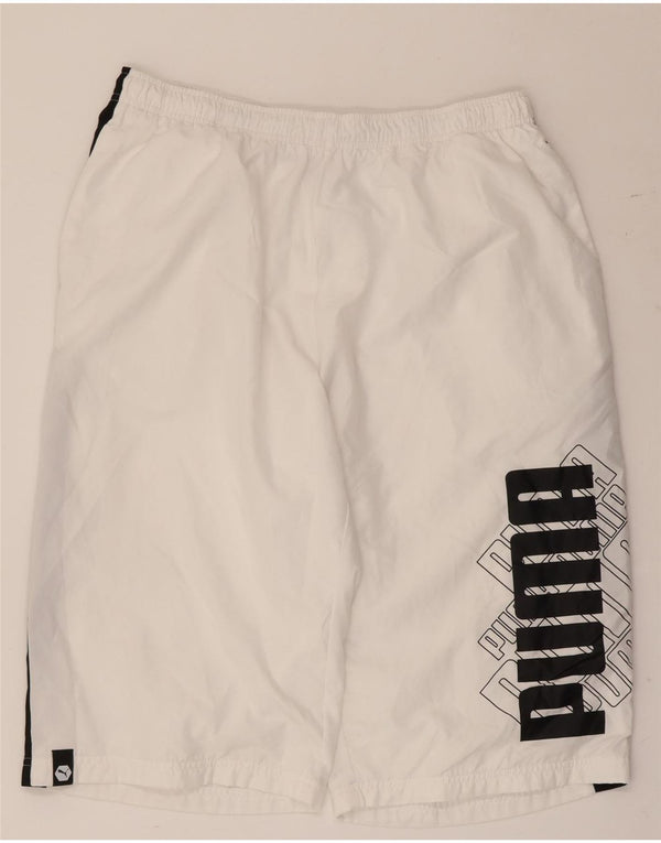 Puma Mens Graphic Sport Shorts XL White Colourblock Polyester