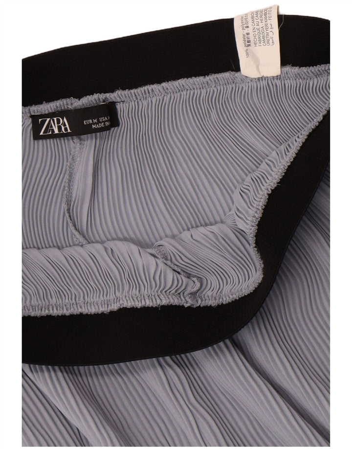Zara Dame Cullotes Capri Bukser Medium W28 L21 Blå Colourblock