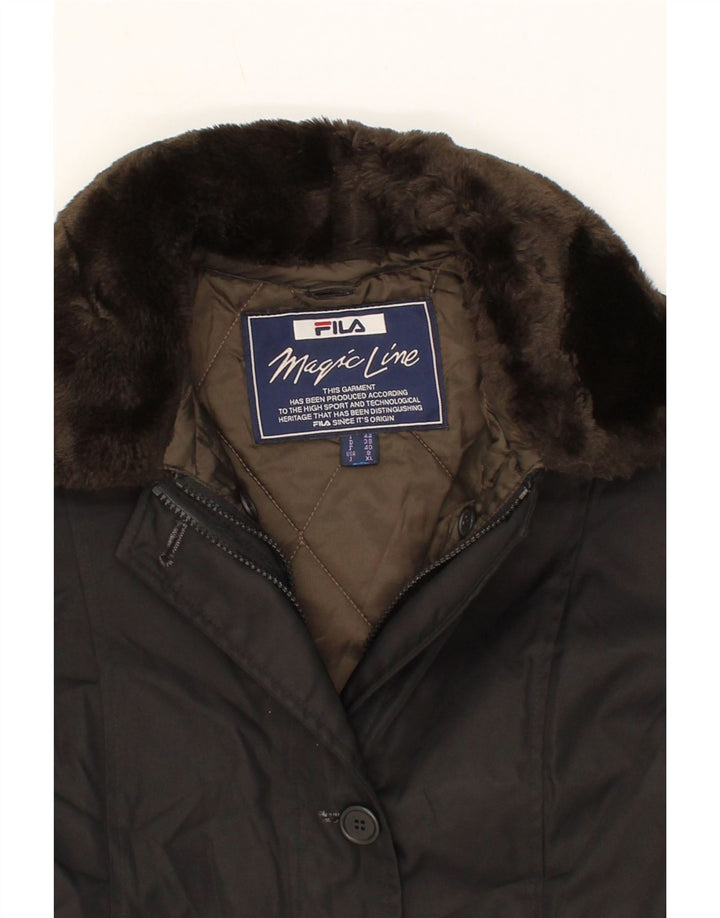 FILA Womens Windbreaker Jacket US 8 Medium Black Polyamide Vintage Fila and Second-Hand Fila from Messina Hembry 