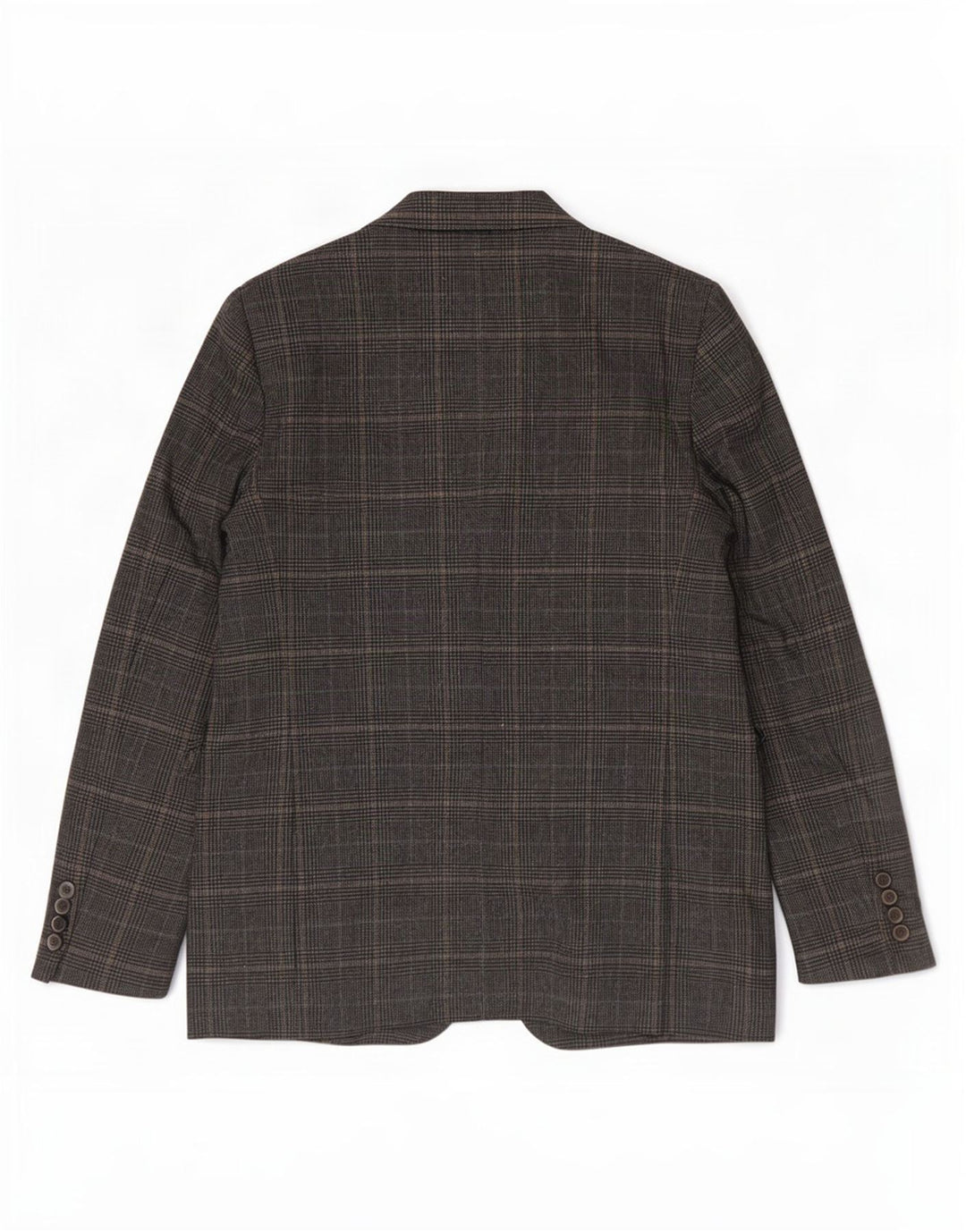 Jaqueta blazer feminina Zara com 2 botões UK 10 poliéster cinza houndstooth pequeno