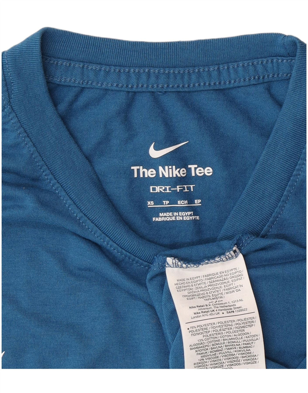 Nike Mens Dri Fit Graphic T-Shirt Top XS Blue Polyester