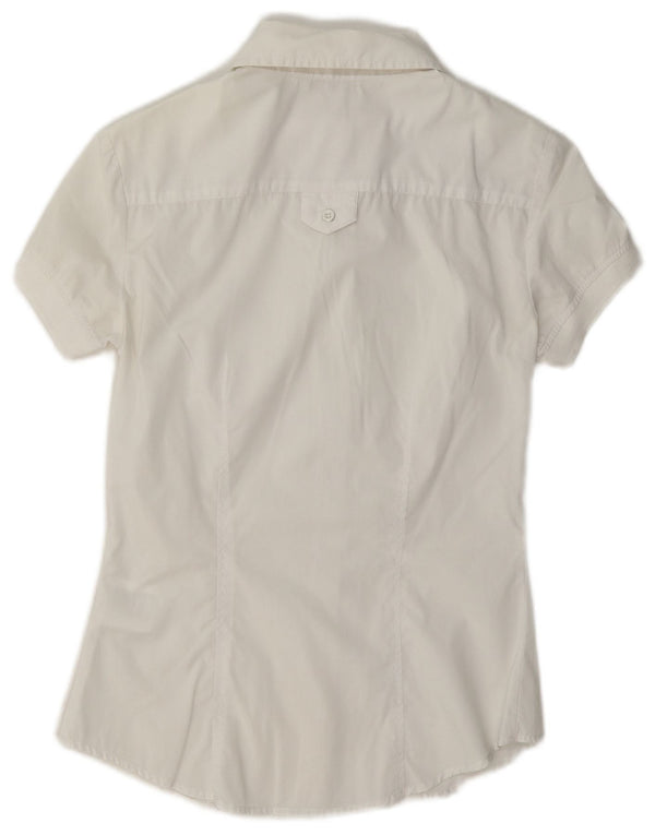 Camicia Donna Liu Jo Manica Corta IT 40 Small Cotone Bianco