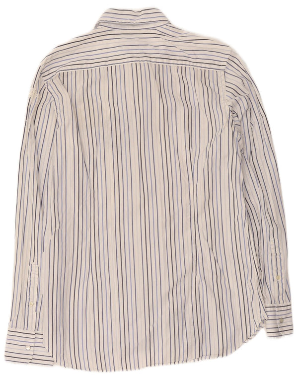 La Martina Mens Graphic Shirt Large White Pinstripe Cotton