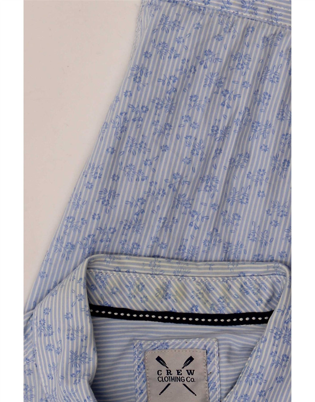 Crew Clothing Mens Shirt Medium Blue Floral Cotton