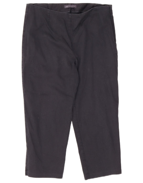 Marks & Spencer Damen Caprihose UK 14 Large W32 L21 Marineblaue Baumwolle