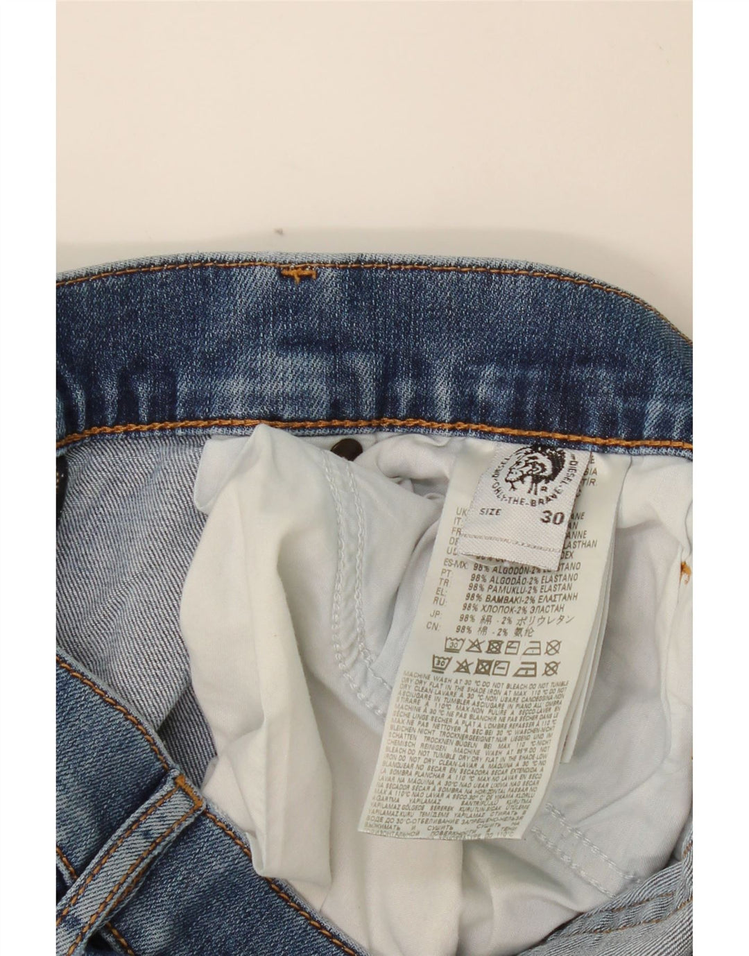 DIESEL Womens Straight Jeans W30 L27 Blue Cotton