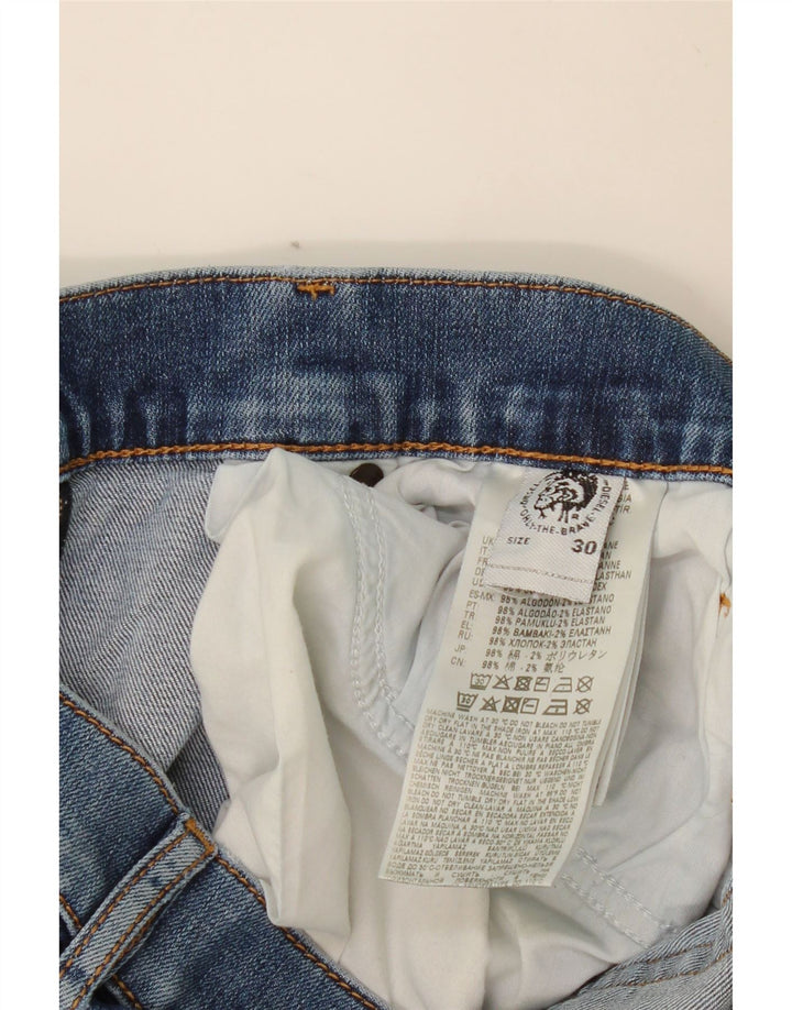 DIESEL Womens Straight Jeans W30 L27 Blue Cotton