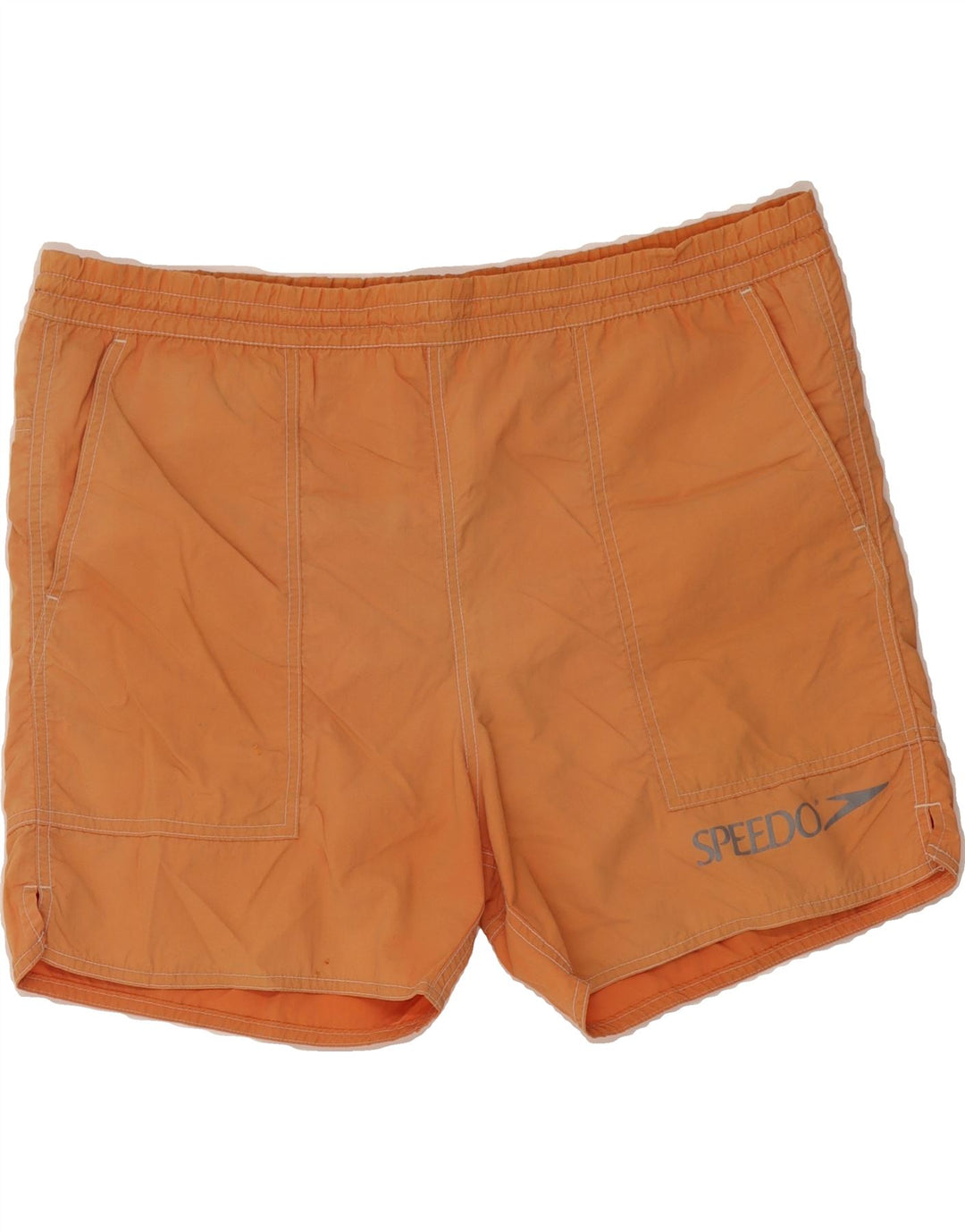 SPEEDO Mens Graphic Swimming Shorts Medium  Orange Polyester Vintage Speedo and Second-Hand Speedo from Messina Hembry 