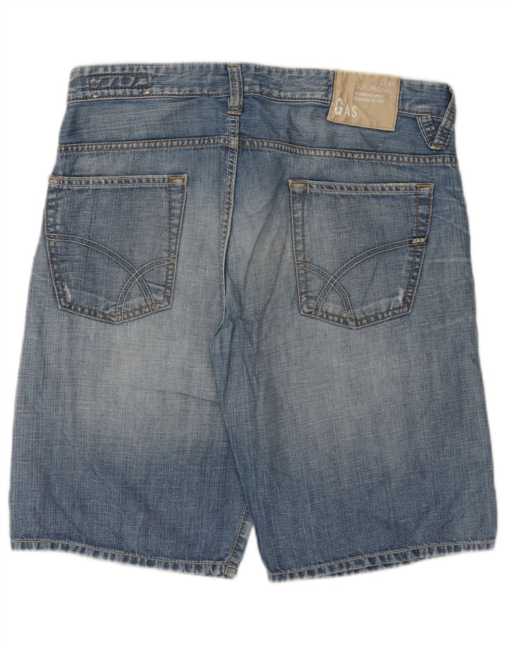 Gas Mens Denim Shorts W34 Large Blue Cotton