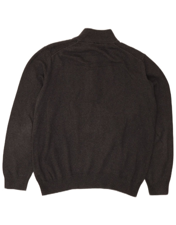 Crew Clothing Mens Zip Neck Jumper Sweater Large Grey Cotton