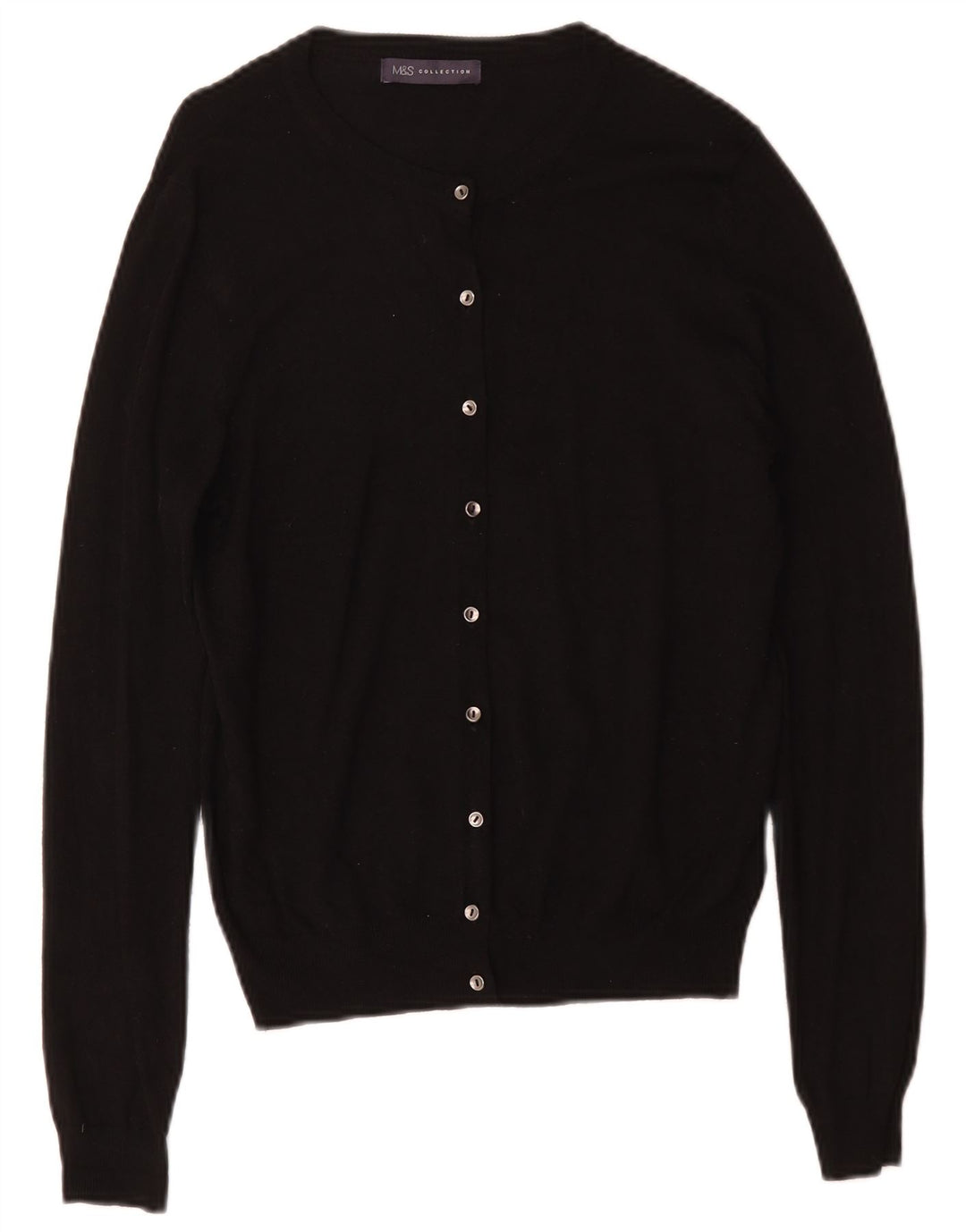 Marks & Spencer Womens Cardigan Sweater UK 12 Medium Black Viscose