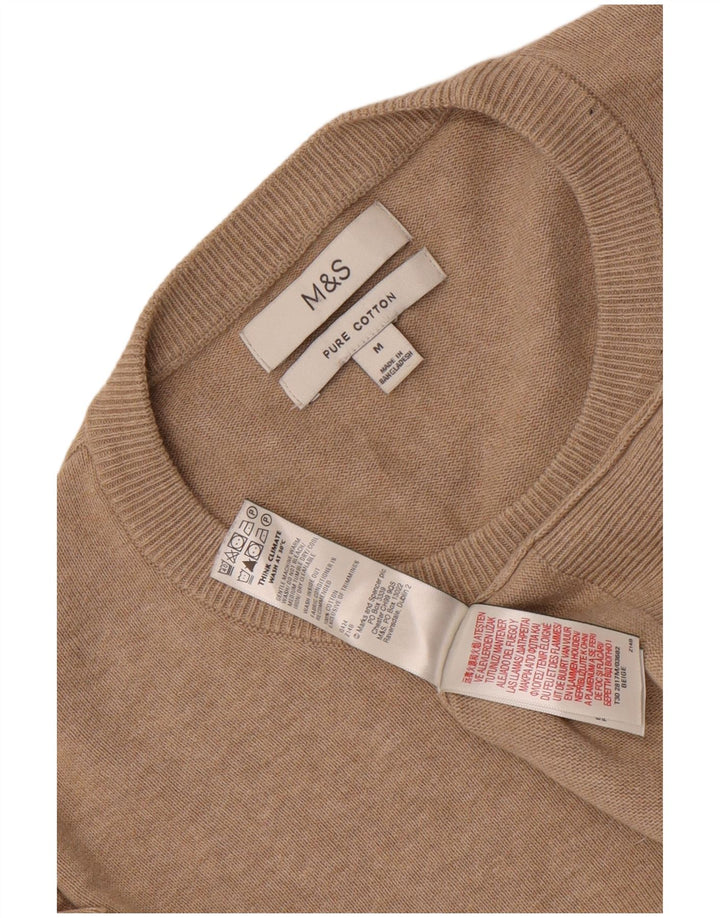Marks & Spencer Herre sweater med rund hals, medium beige bomuld