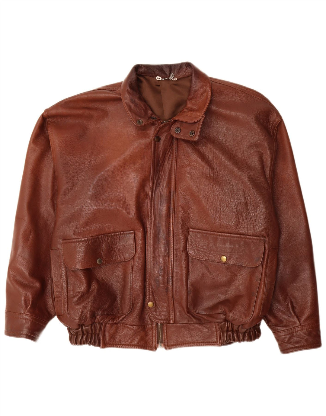 Giacca in pelle vintage da uomo UK 40 grande marrone