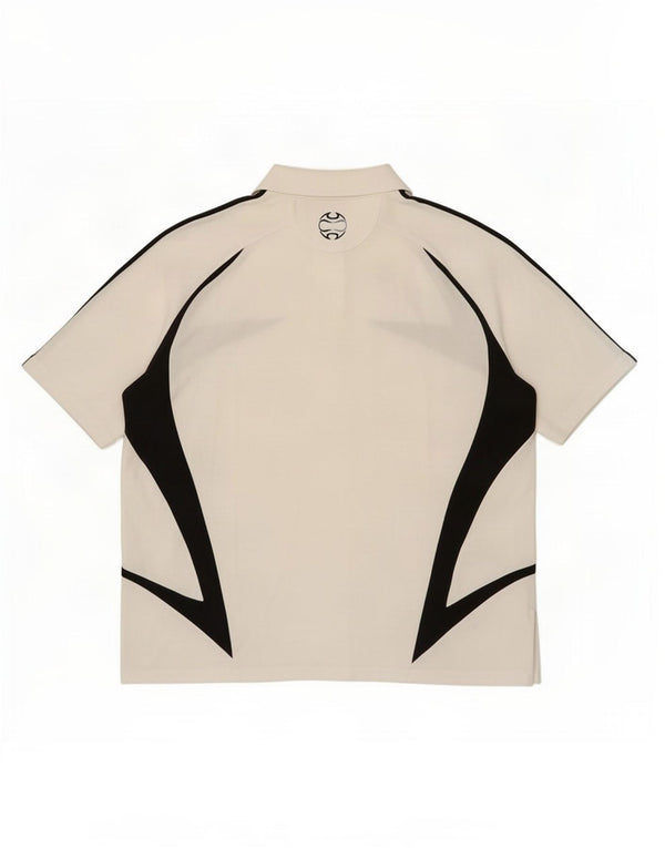 Ανδρικό γραφικό πόλο μπλουζάκι Adidas UK 48/50 XL Λευκό βαμβακερό