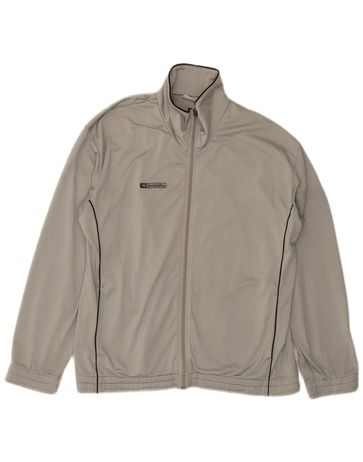 DIADORA Mens Tracksuit Top Jacket Large Grey