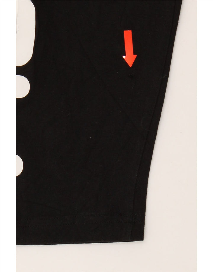 Fila Womens Graphic Leggings UK 12 Medium  Black Cotton