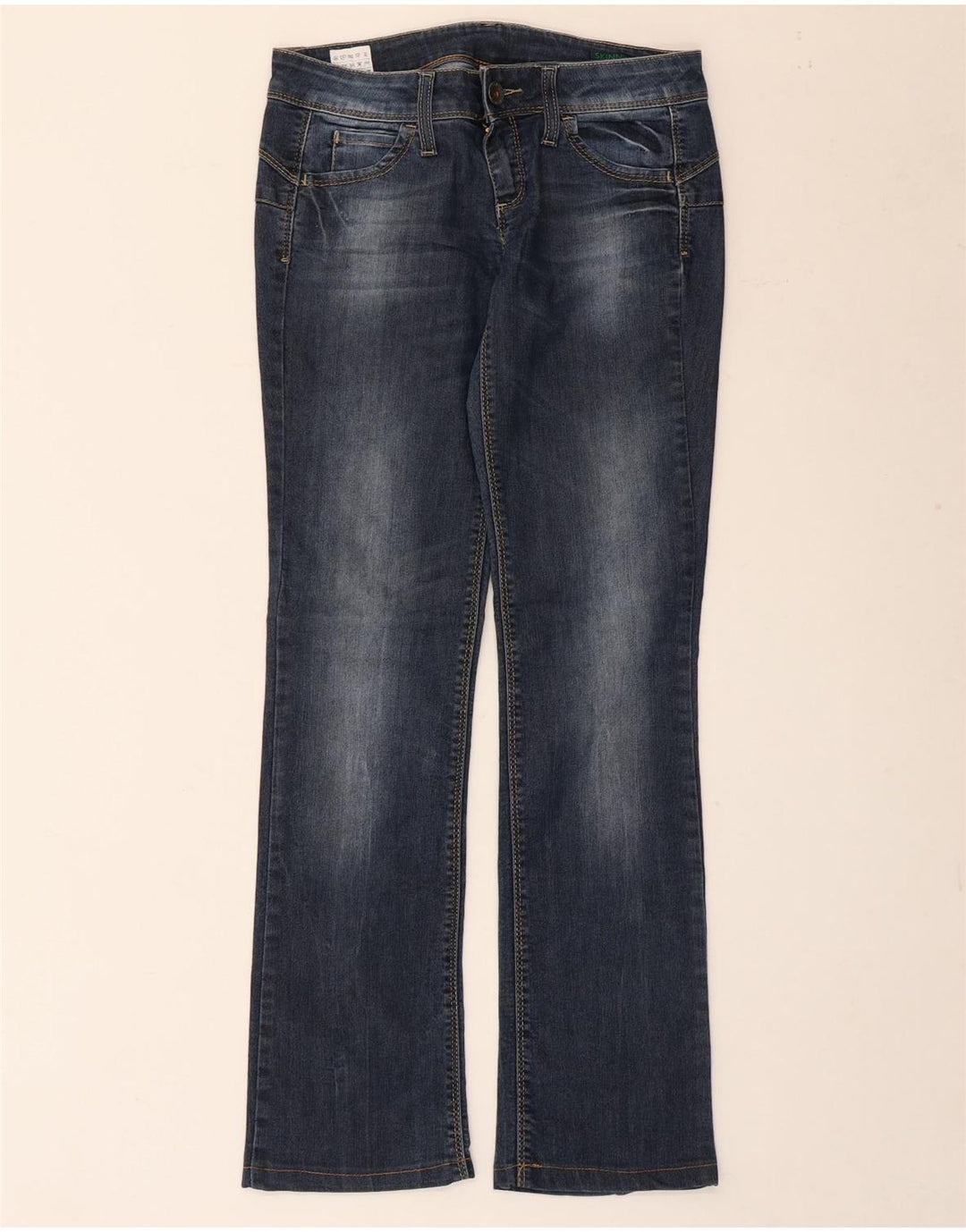 Benetton Dame Bootcut Jeans W28 L30 Blå