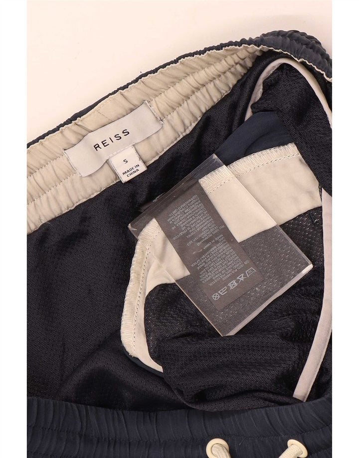 Reiss Mens Swimming Shorts Small Navy Blue Colourblock Polyester