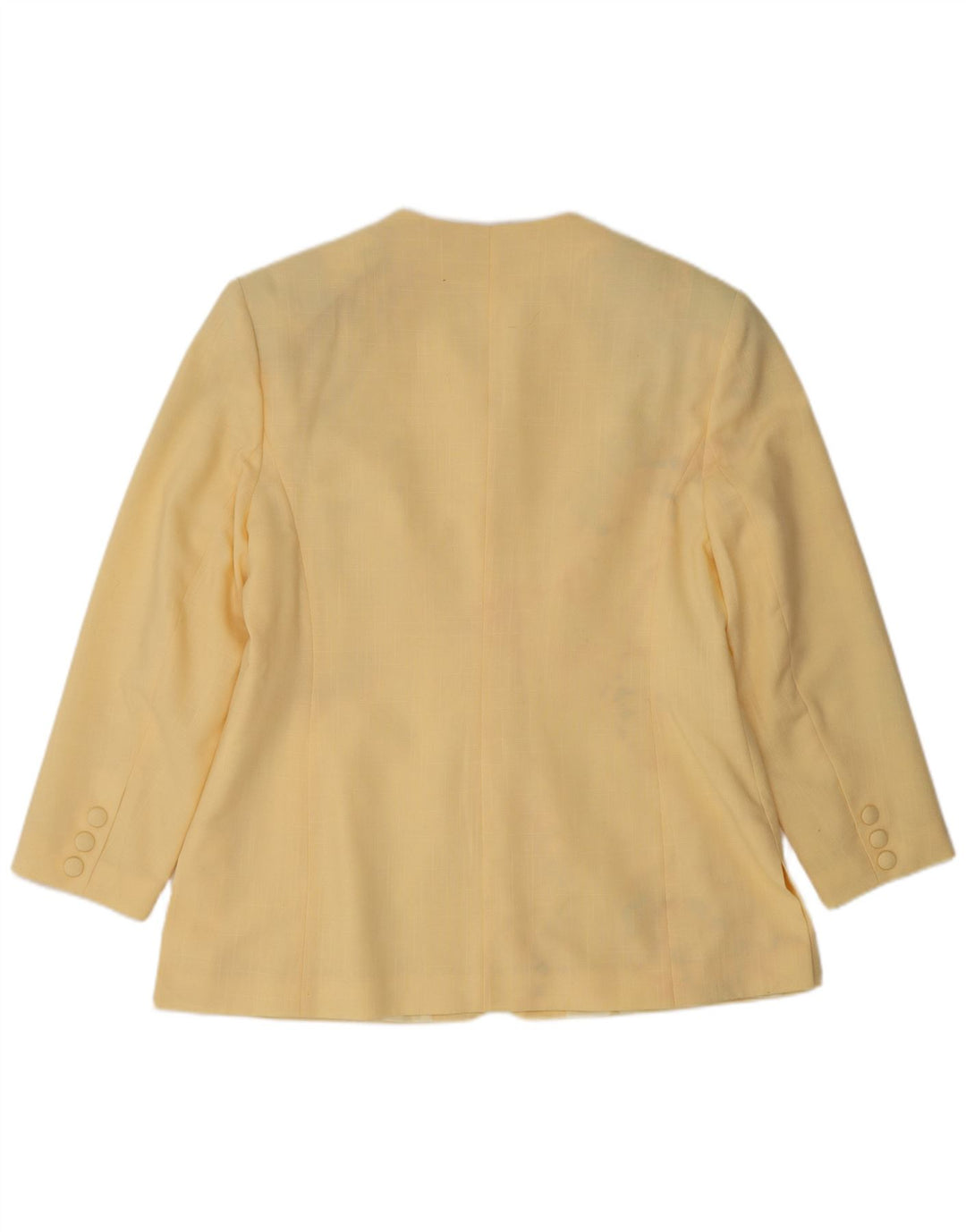 VINTAGE Womens 7 button Blazer Jacket UK 18 XL Yellow Polyester
