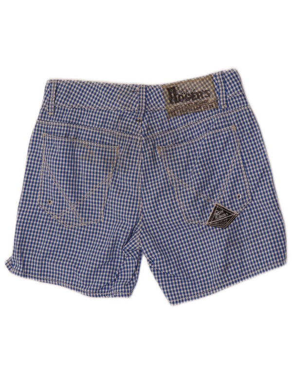 Pantaloncini chino da bambino Roy Rogers 11-12 anni W26 blu a quadretti in poliammide