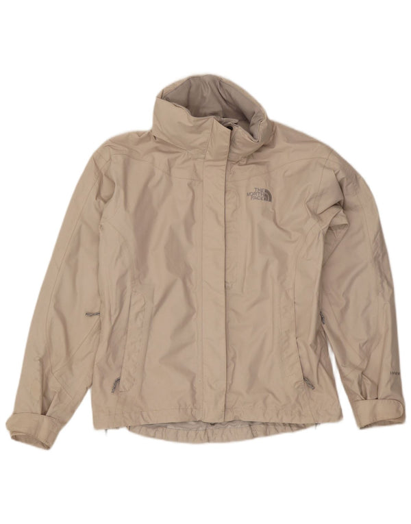 The North Face Womens Hooded Oversized Rain Jacket UK 10 Small Beige Nylon